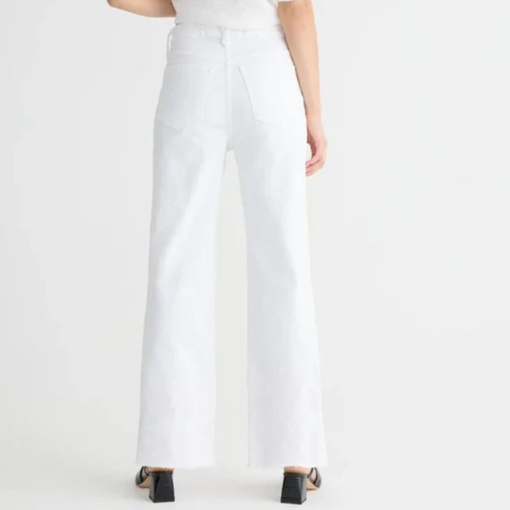 J.Crew Slim Wide Leg Jean White High Waisted Classic Stretch Denim Women 35 NWT - Picture 5 of 5